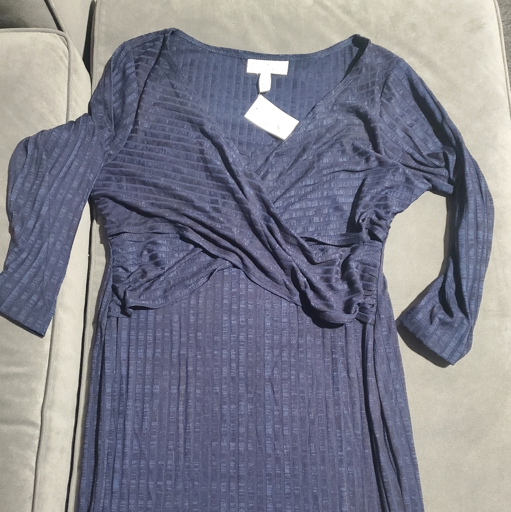 NWT Jessica Simpson Blue Cross-over maternity dress size Large
